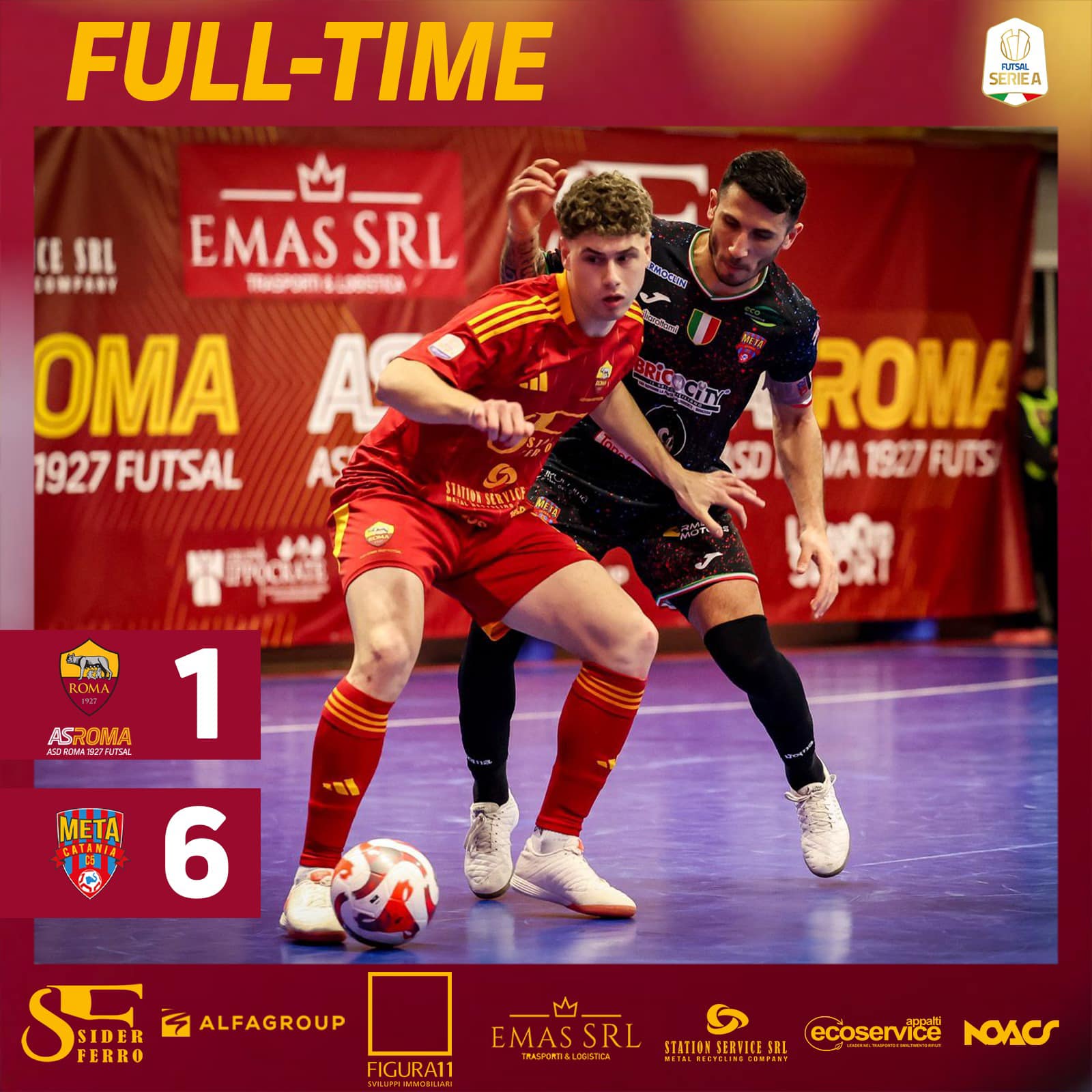 Roma 1927 Futsal - Meta Catania, 1-6