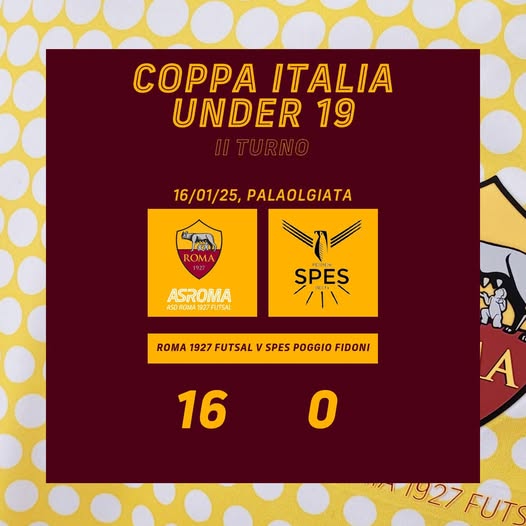 Coppa Italia U19 | Roma 1927 Futsal - Spes, 16-0