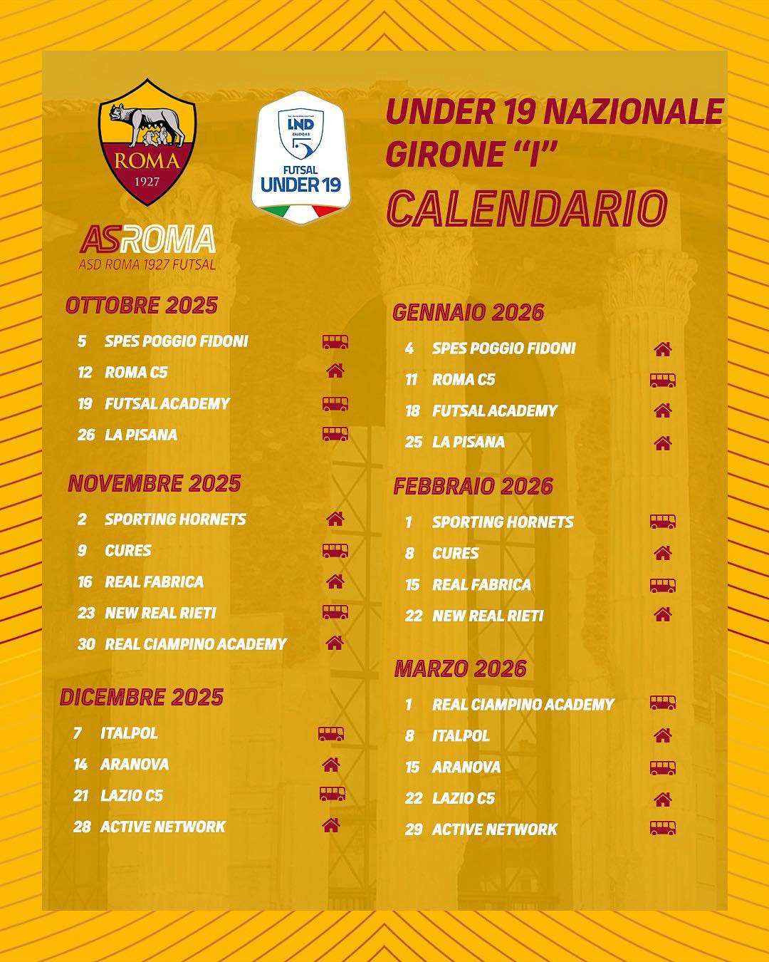 Under 19 | Il calendario 25/26