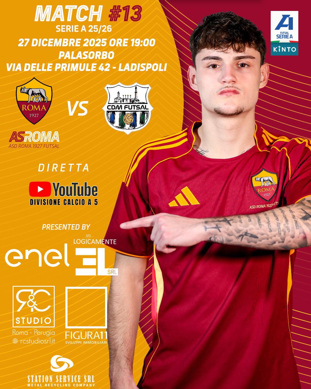 Roma 1927 - CDM Futsal | Ingresso libero al PalaSorbo di Ladispoli 