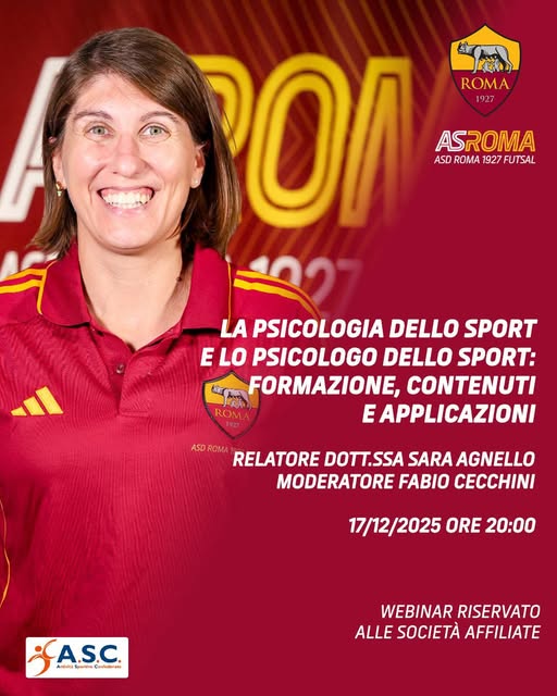 Webinar “La psicologia dello sport e lo psicologo dello sport: formazione, contenuti e applicazioni