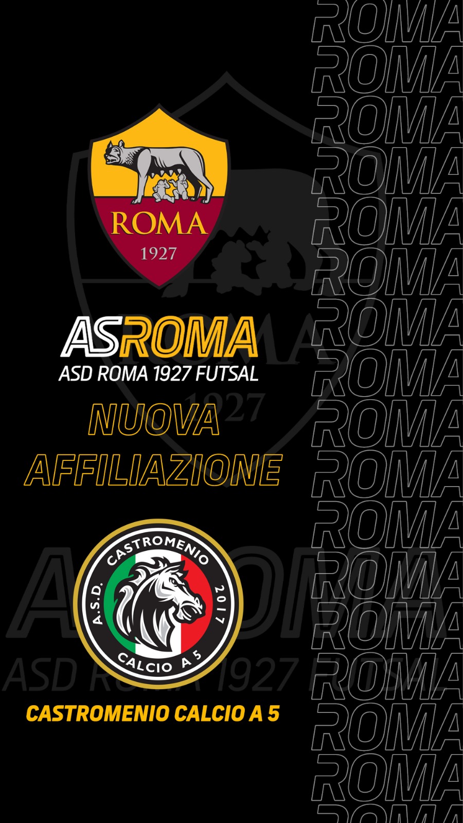 Accordo di affiliazione con il Castromenio Calcio a 5 