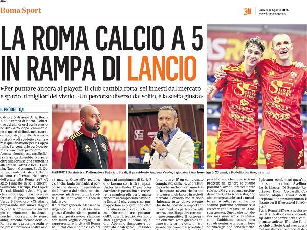 L'articolo de Il Messaggero sulla Roma 1927 Futsal