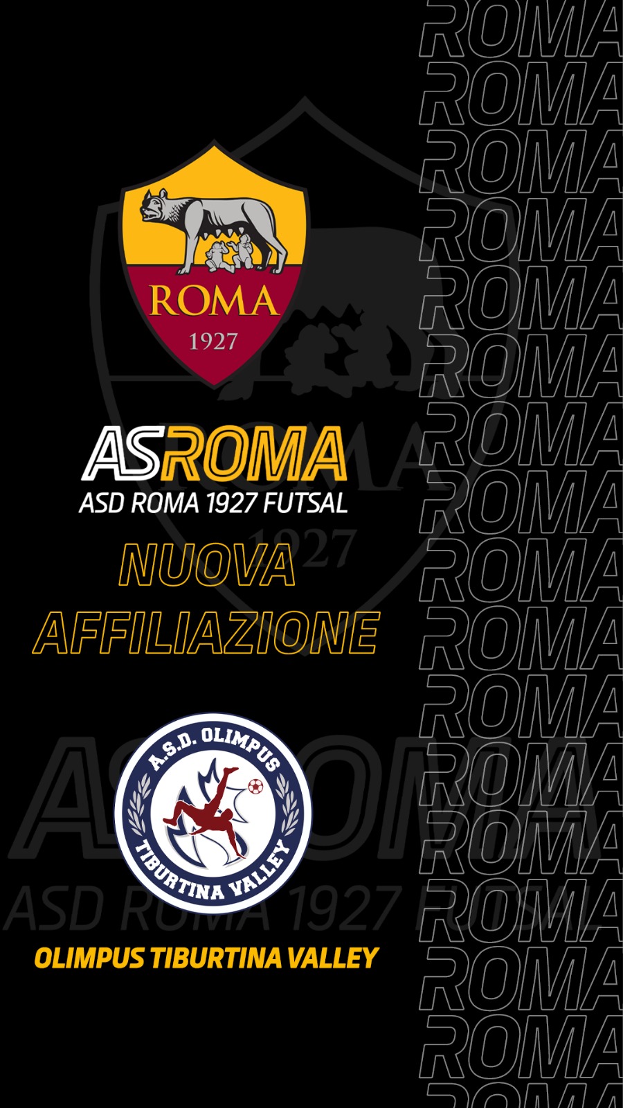 Accordo di Affiliazione con l'Olimpus Tiburtina Valley