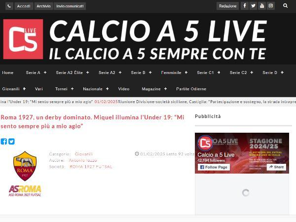 L'intervista a Miquel su Calcio a 5 Live