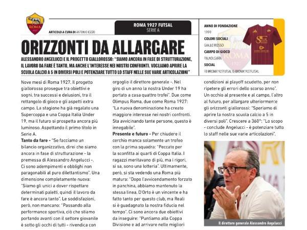 L'intervista al Direttore Generale Alessandro Angelucci su Calcio a 5 Live