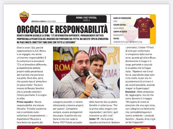 Le pagine dedicate alla Roma 1927 Futsal su Calcio a 5 Live Magazine
