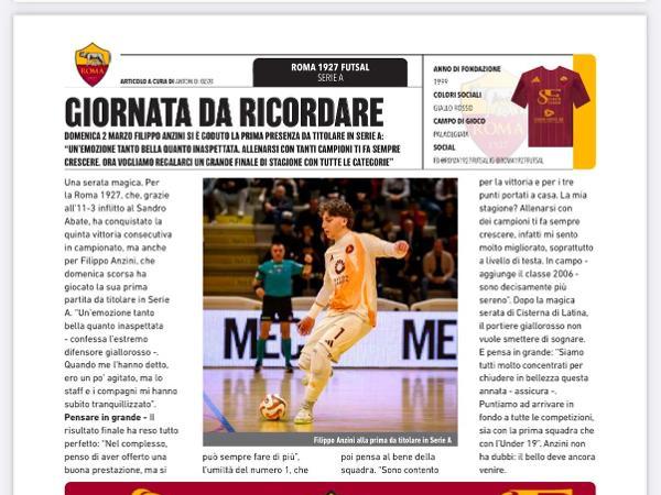 Le pagine di Calcioa 5 Live dedicate alla Roma 1927 Futsal
