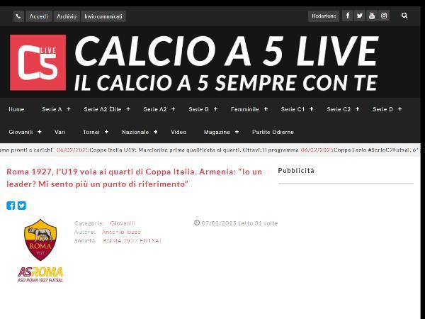 L'intervista a Luciano Armenia su Calcio a 5 Live