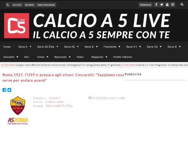 L'intervista a Tommaso Ceccarelli su Calcio a 5 Live
