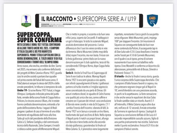 Le pagine dedicate alla Roma 1927 Futsal su Calcio a 5 Live Magazine