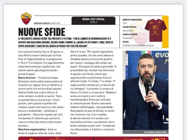 L'intervista al Presidente Andrea Verde su Calcio a 5 Live