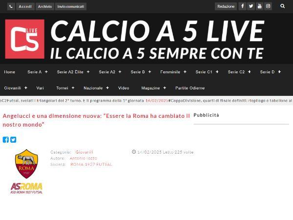 L'intervista al Direttore Generale Alessandro Angelucci su Calcio a 5 Live