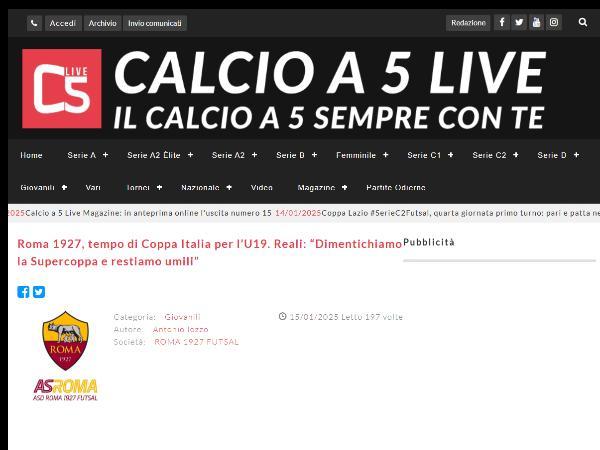 L'intervista al Mister Fabrizio Reali su Calcio a 5 Live