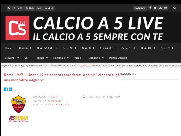 L'intervista a Filippo Anzini su Calcio a 5 Live