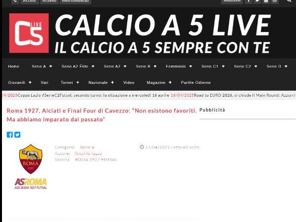 L'intervista a Davide Alciati su Calcio a 5 Live