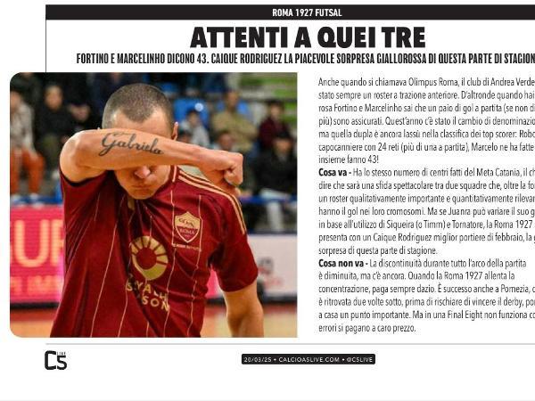 Le pagine di Calcioa 5 Live dedicate alla Roma 1927 Futsal