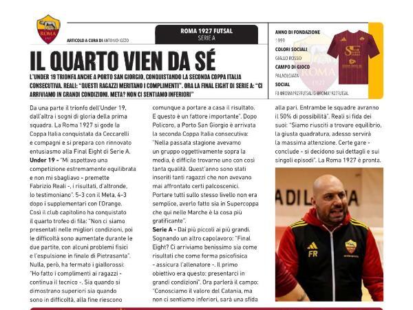 Le pagine di Calcioa 5 Live dedicate alla Roma 1927 Futsal