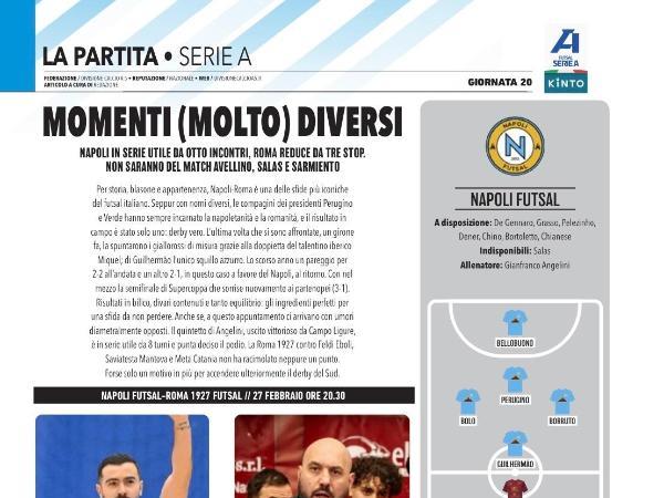 La pagina di Calcio a 5 Live dedicata alla Roma 1927 Futsal