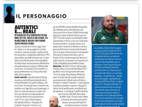 L'articolo su Calcio a 5 Live dedicato alla Roma 1927 Futsal