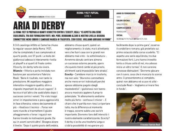 Le pagine di Calcio a 5 Live dedicate alla Roma 1927 Futsal