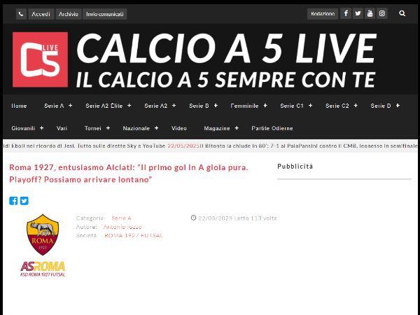 L'intervista a Davide Alciati su Calcio a 5 Live