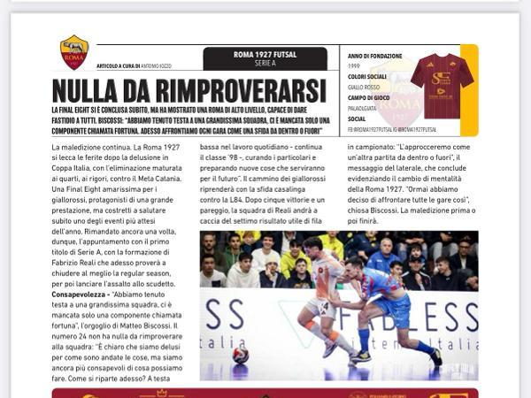 Le pagine di Calcioa 5 Live dedicate alla Roma 1927 Futsal