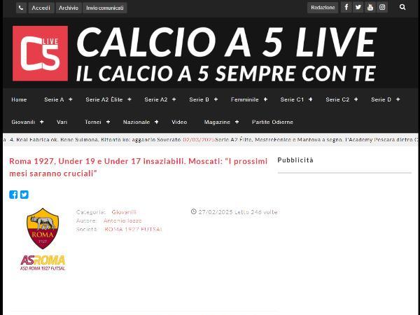 L'intervista a Natan Moscati su Calcio a 5 Live
