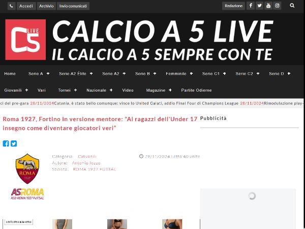 L'intervista a Rodolfo Fortino su Calcio a 5 Live