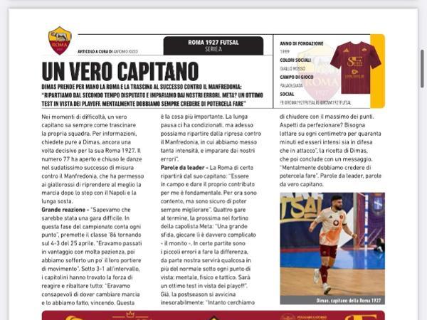 Le pagine di Calcioa 5 Live dedicate alla Roma 1927 Futsal