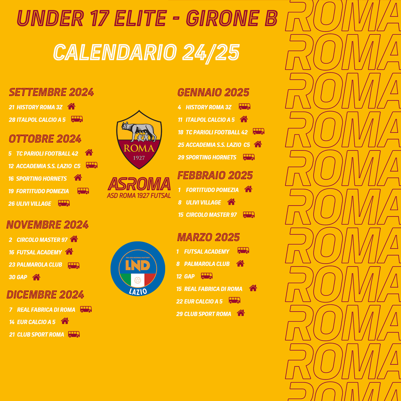 Under 17 Elite | Il calendario e la composizione del girone 