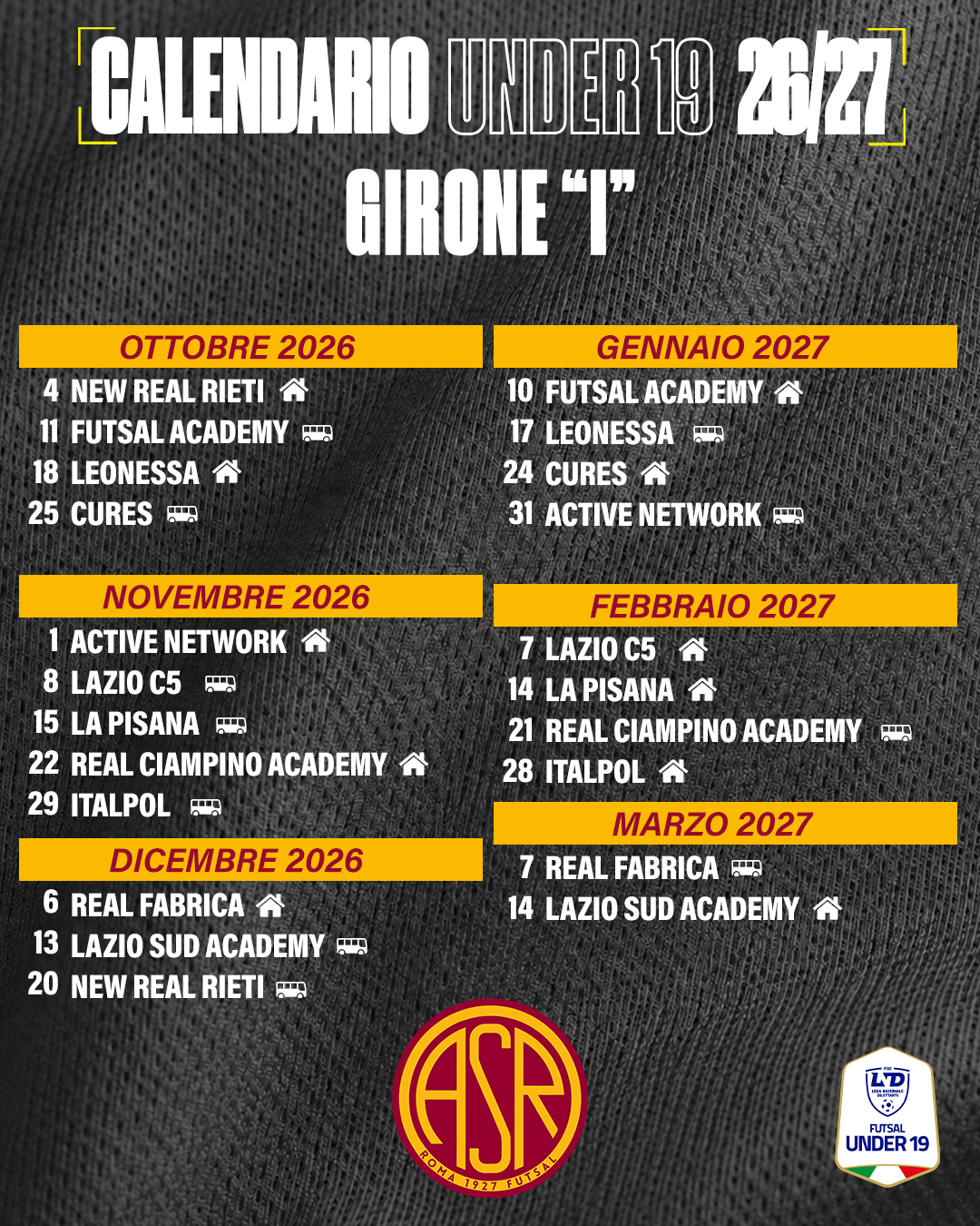 Under 19 | Il girone e il calendario 
