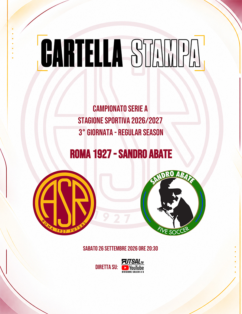 Roma 1927 Futsal - Sandro Abate | La cartella stampa 