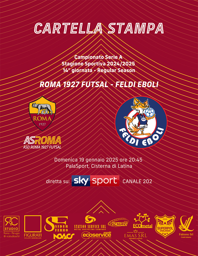 Roma 1927 Futsal - Feldi Eboli | La cartella stampa 