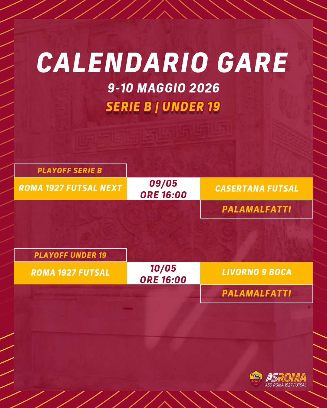 Calendario gare 5-10 maggio 2026
