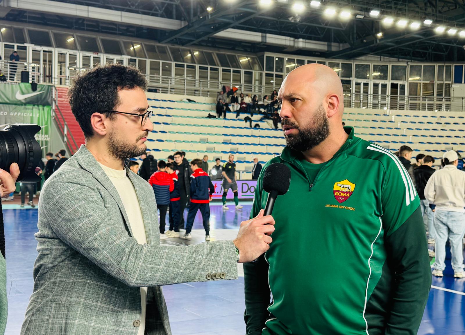 Mister Fabrizio Reali dopo Napoli Futsal - Roma 1927 Futsal