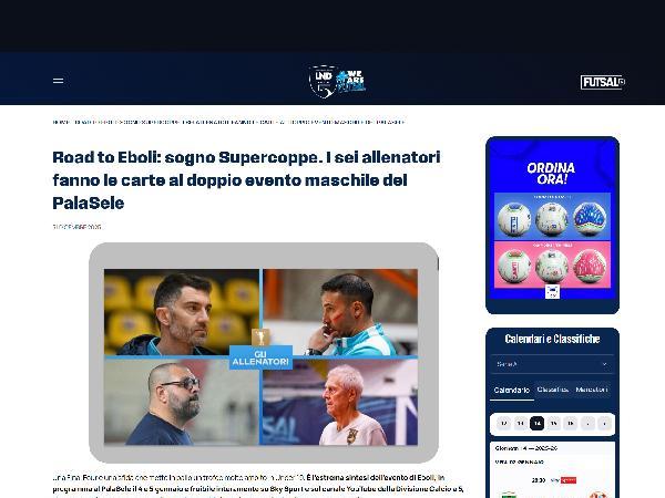 L'articolo della Divisione Calcio a 5 sulla Supercoppa
