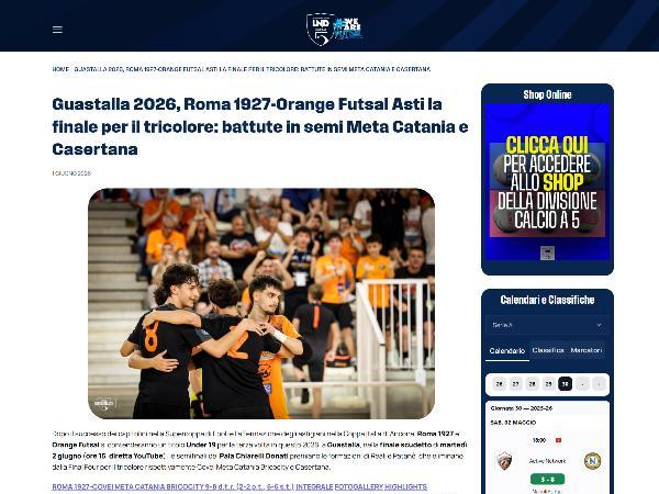L'articolo della Divisione Calcio a 5 sulla Finale Scudetto 25/26 Under 19