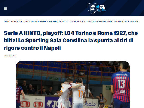 L'articolo della Divisione Calcio a 5 dedicato alla gara 1 dei quarti di finale dei Playoff Scudetto 25/26