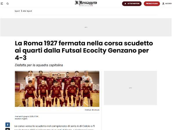 L'intervista al DG Alessandro Angelucci su Il Messaggero