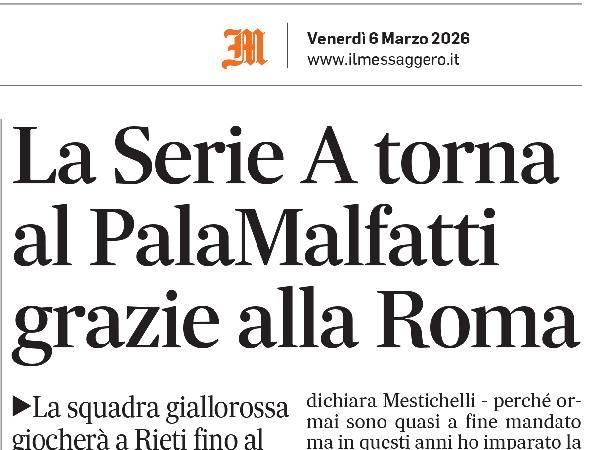 L'articolo su Il Messaggero dedicato alla Roma 1927 Futsal