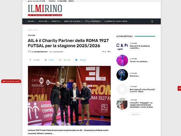 L'articolo su Il Mirino dedicato alla Roma 1927 Futsal