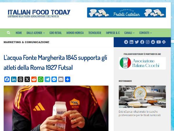 L'articolo su ItalyFoodToday.it dedicato alla Roma 1927 Futsal