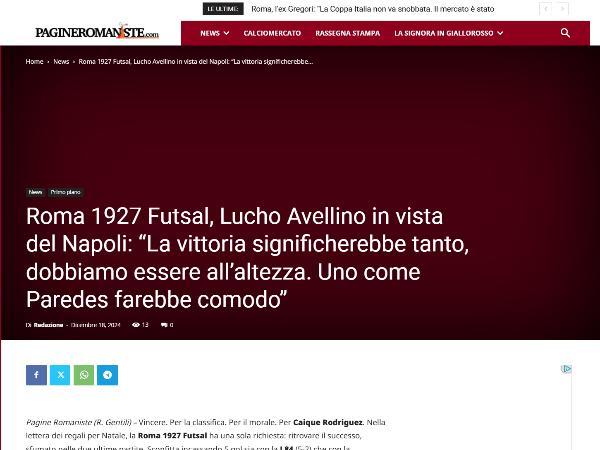 L'intervista a Luciano Avellino su PagineRomaniste.com