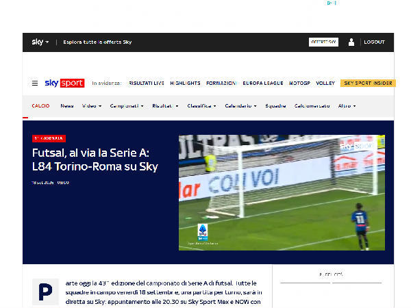 L'articolo su SkySport dedicato alla Roma 1927