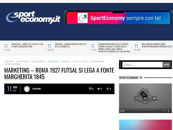 L'articolo su SportEconomy.it dedicato alla Roma 1927 Futsal