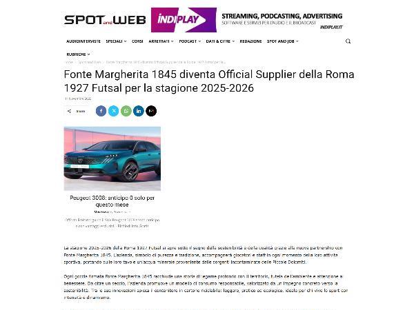 L'articolo su SpotandWeb.it dedicato alla Roma 1927 Futsal