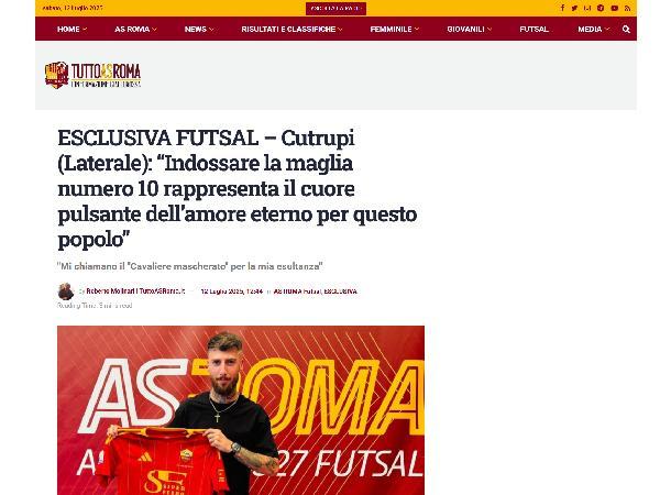 L'intervista a Christopher Cutrupi su TuttoASRoma.it