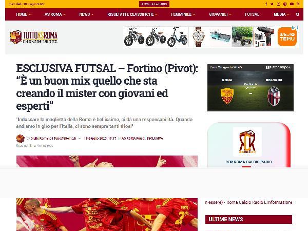 L'intervista a Rodolfo Fortino su TuttoASRoma.it