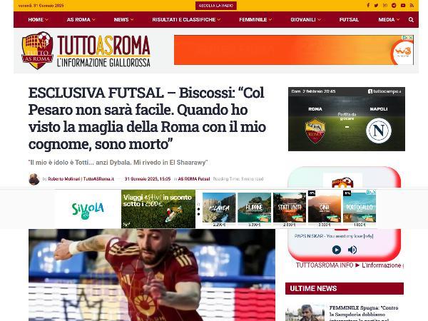 L'intervista a Matteo Biscossi su TuttoASRoma.it